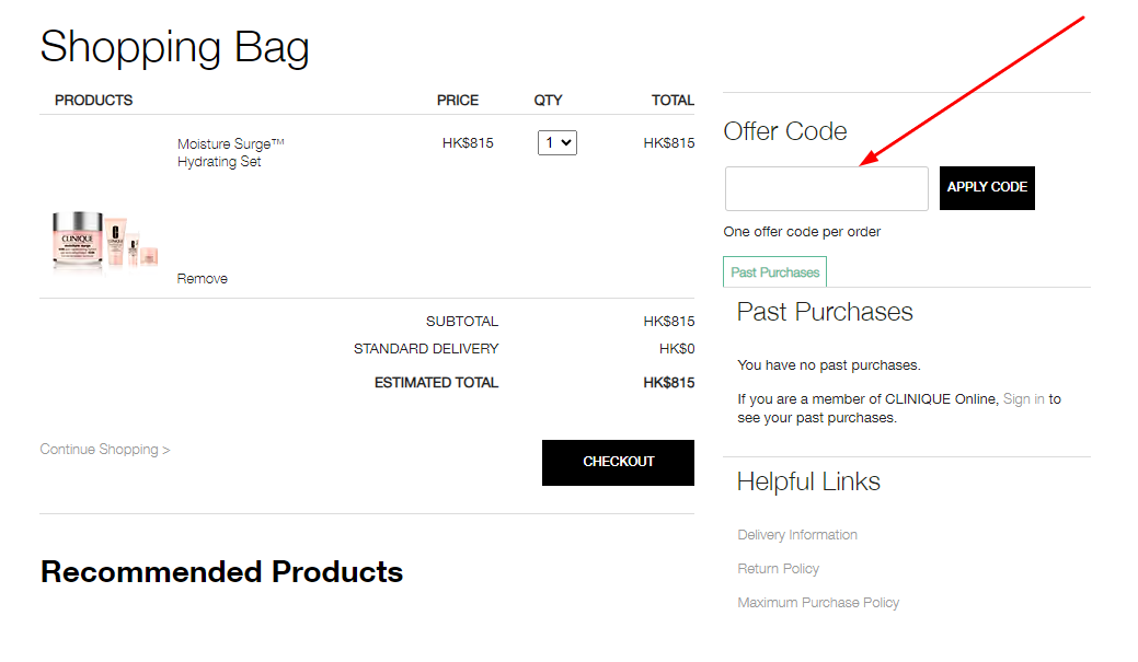 How to use a Clinique HK Offer Code