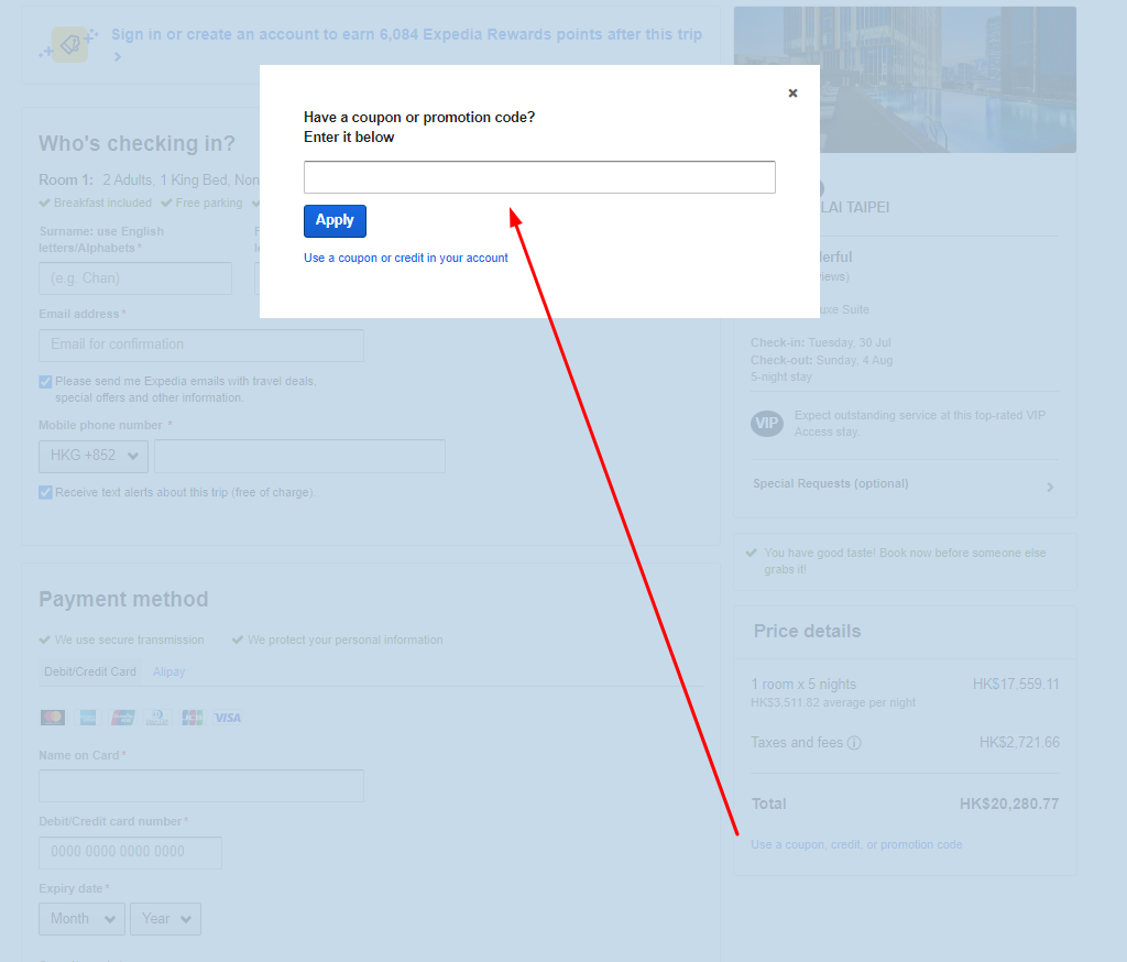 Expedia Promo Code Hong Kong 