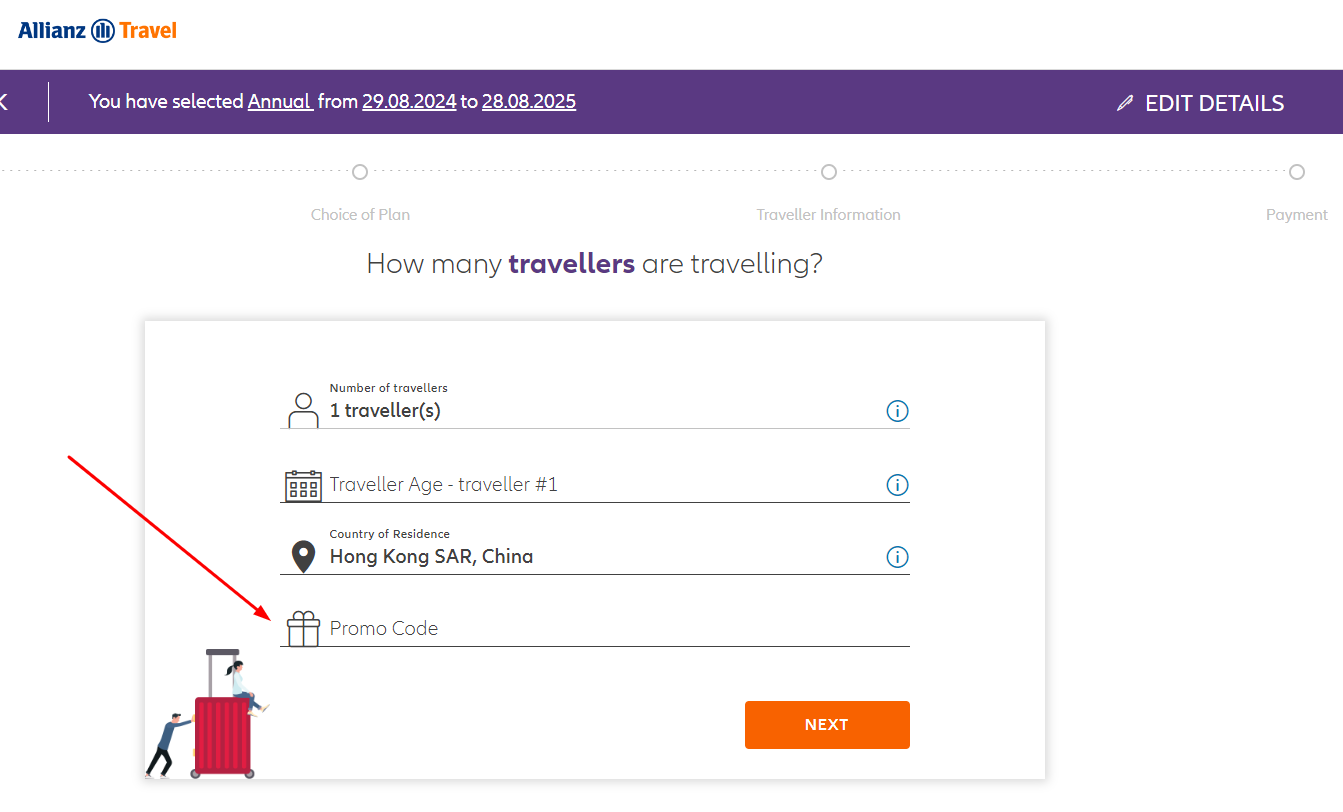 How to use Allianz Travel promo code hk